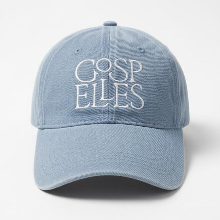 Light blue cap with 'GOSP ELLES' text on a white background