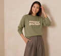SWEATSHIRT MOLLETONNÉ "AMOUR PARFAIT" IMPRIMÉ EN VELOURS