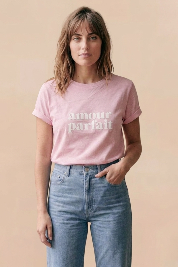 T-SHIRT AMOUR PARFAIT ROSE PÂLE