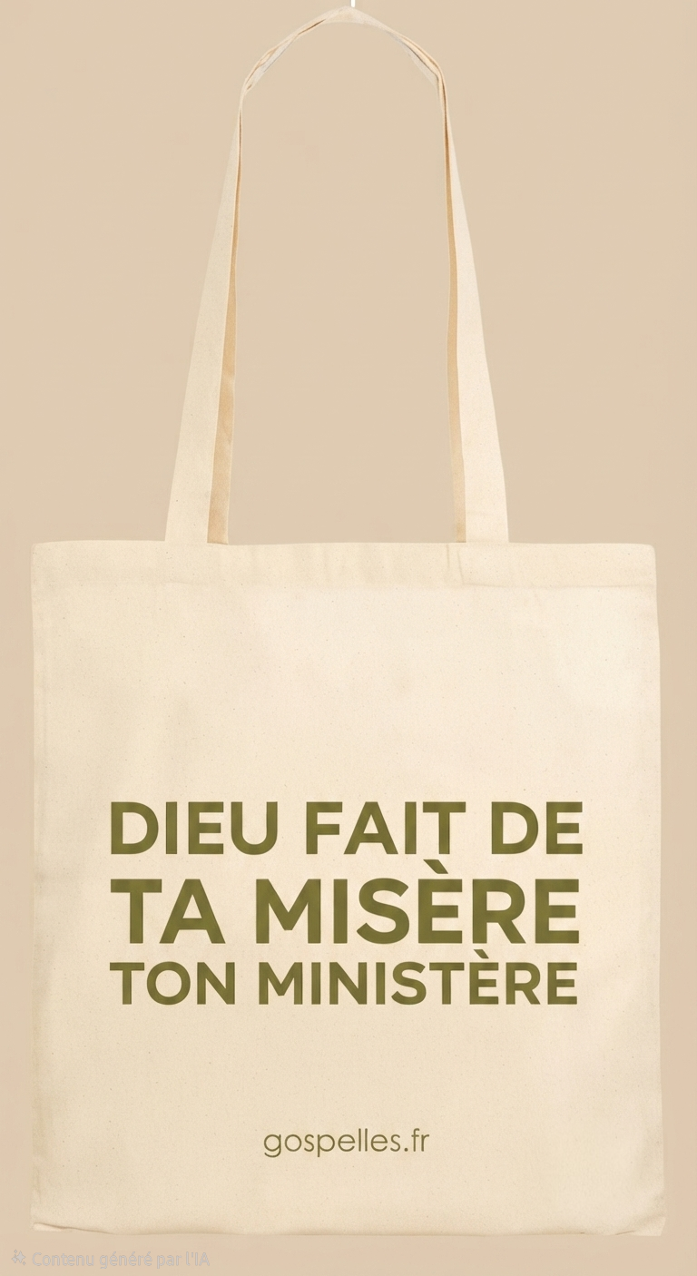 Totebag "Dieu fait de ta misère, ton ministère"